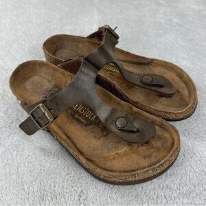 Birkenstock Gizeh Brown Leather Thong Sandals Women’s Size 35 EU